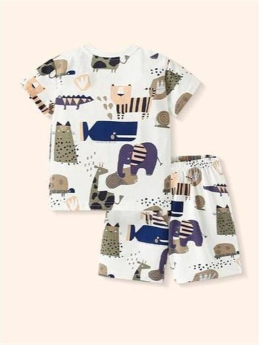 Children's Animal Print Short Sleeve Tee and Shorts Set - Picture 5 of 5